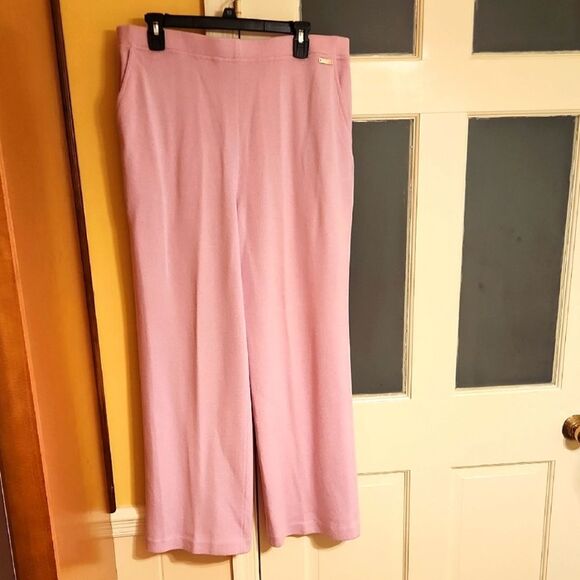 St. John Sport Essentials by Marie Gray Soft Pink Pull-On Wide Leg Pants Size XL - Picture 1 of 12